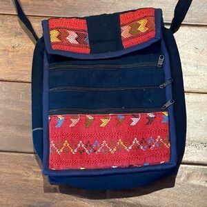 Mayaworks Guatemala crossbody embroidered bag w/ woven natural dye